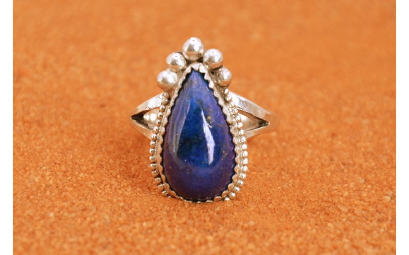 bague lapis lazuli-argent 925/1000-bijoux amerindiens-femme-idée cadeau-pièce unique-boho-style navajo