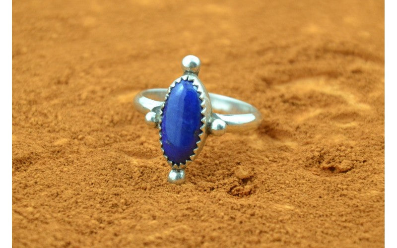 Bague femme-lapis lazuli-amérindienne-fait main-argent 925/1000-idée cadeau-bohème-style navajo