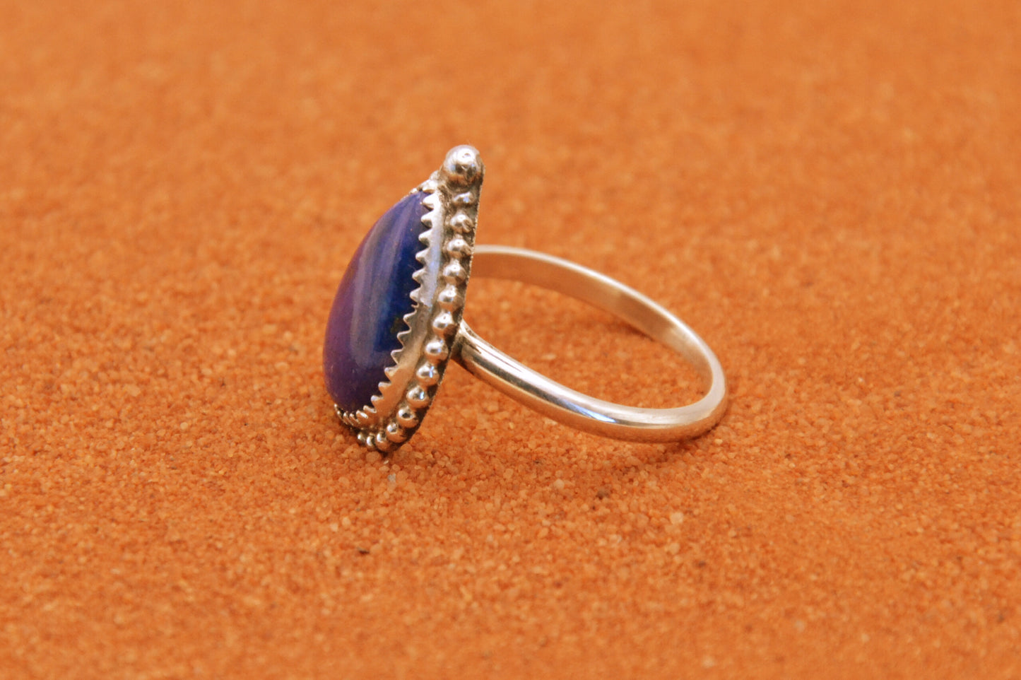 Bague lapis lazuli-femme-bijoux amerindiens-argent massif-cadeau-boheme-style navajo