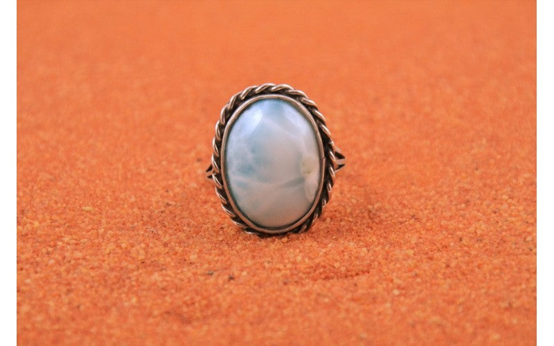 Bague larimar femme-argent 925/1000-bijoux amerindiens-fait main-idée cadeau-bijou garanti