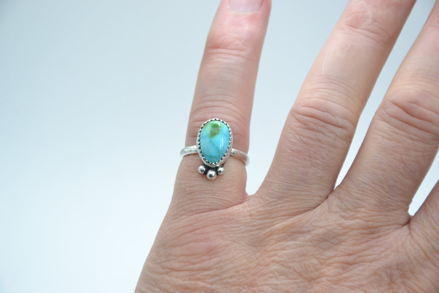 Bague turquoise sonora-argent 925-bijoux amerindiens-idee cadeau-pour femme-style navajo