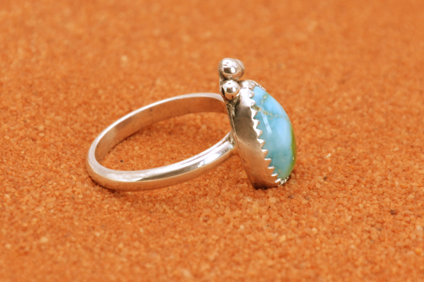 Bague turquoise sonora-argent 925-bijoux amerindiens-idee cadeau-pour femme-style navajo