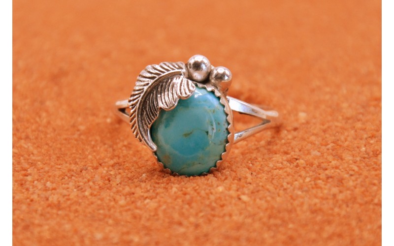 Bague homme, bague femme, argent 925/1000, turquoise royston, bijoux navajo, plume, amérindien, style navajo