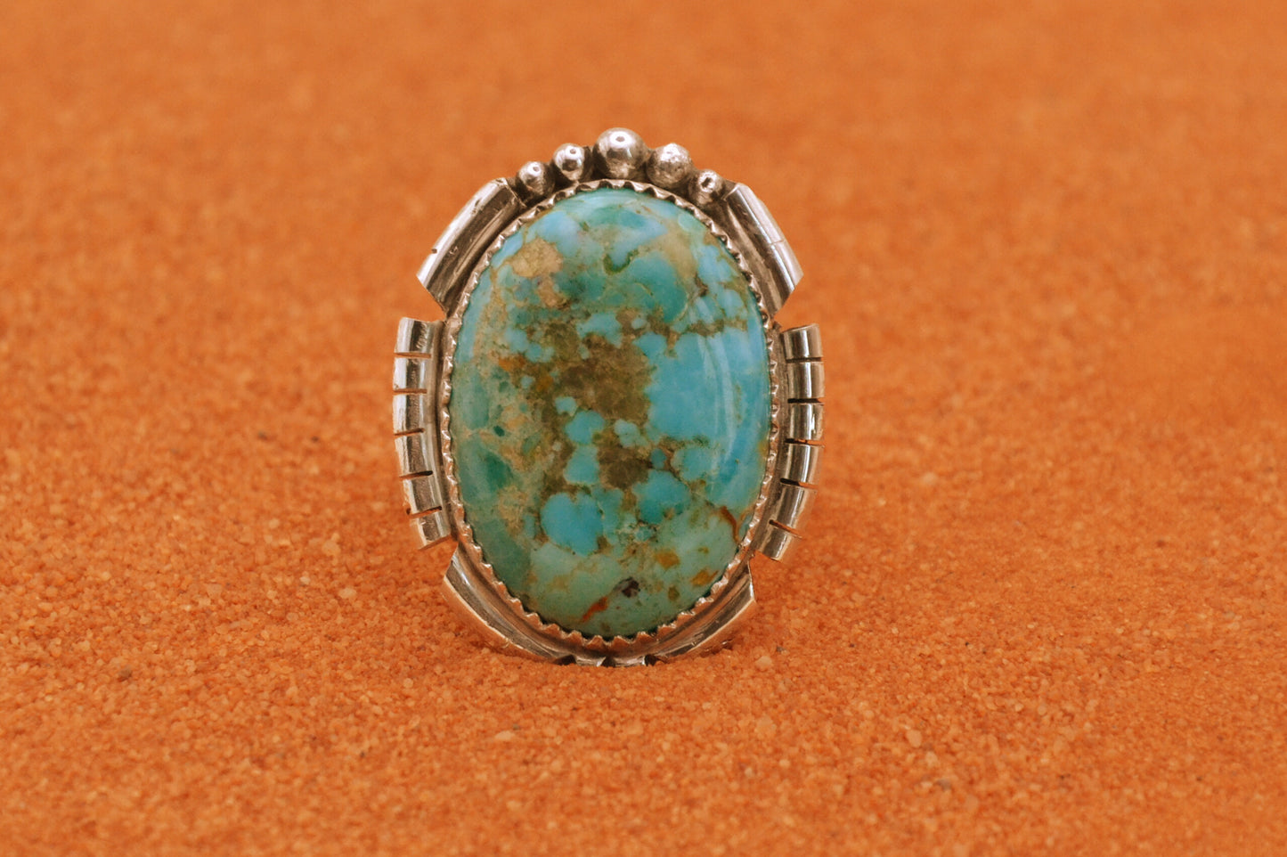 bague cadeau-turquoise mojave-homme et femme-pièce unique-style navajo-garanti-bohème-artisanat