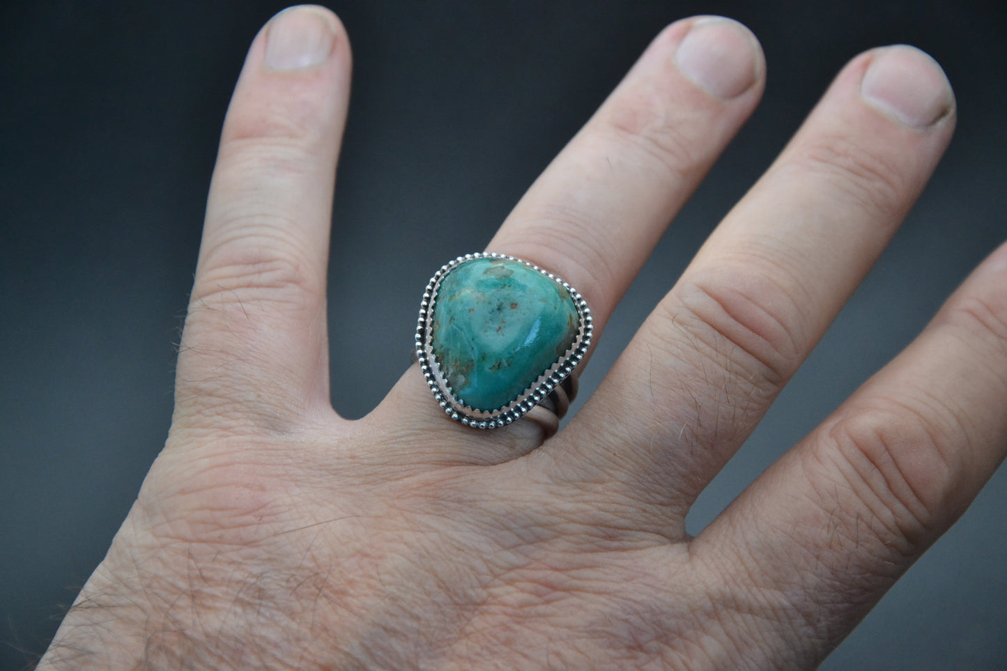 Turquoise ring - Native American - Men and women - Navajo - Jewelry gift - Unique piece - Kingman