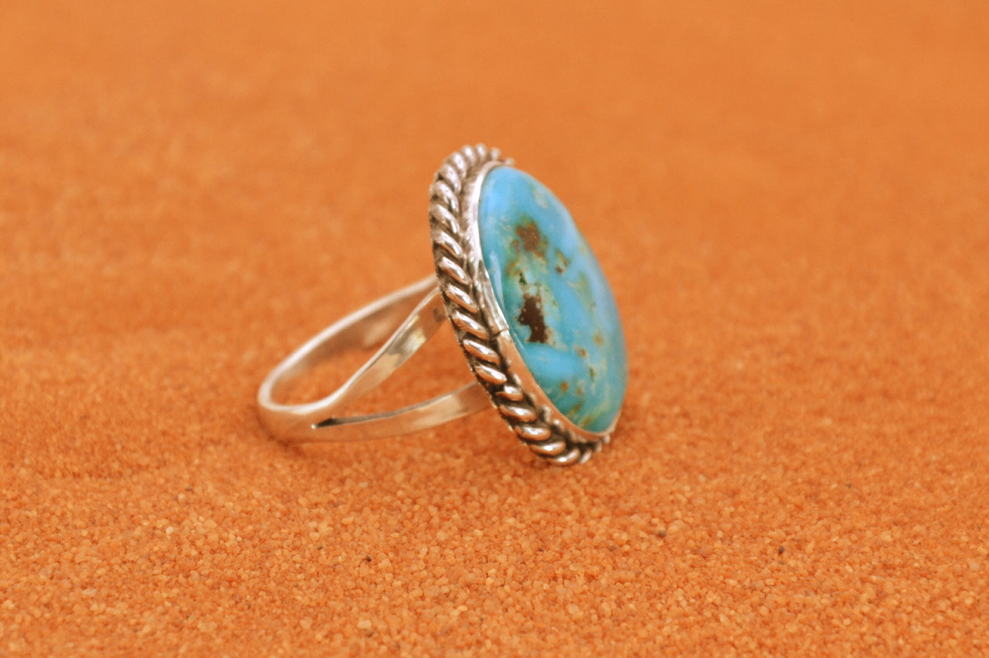 Bague femme et homme-turquoise sierra blue-argent 925-bijoux amerindiens-navajo-cadeau-boheme