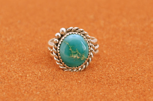 Bague turquoise-sierra blue-argent 925-bijoux amerindiens-style navajo-pour femme-unique-cadeau