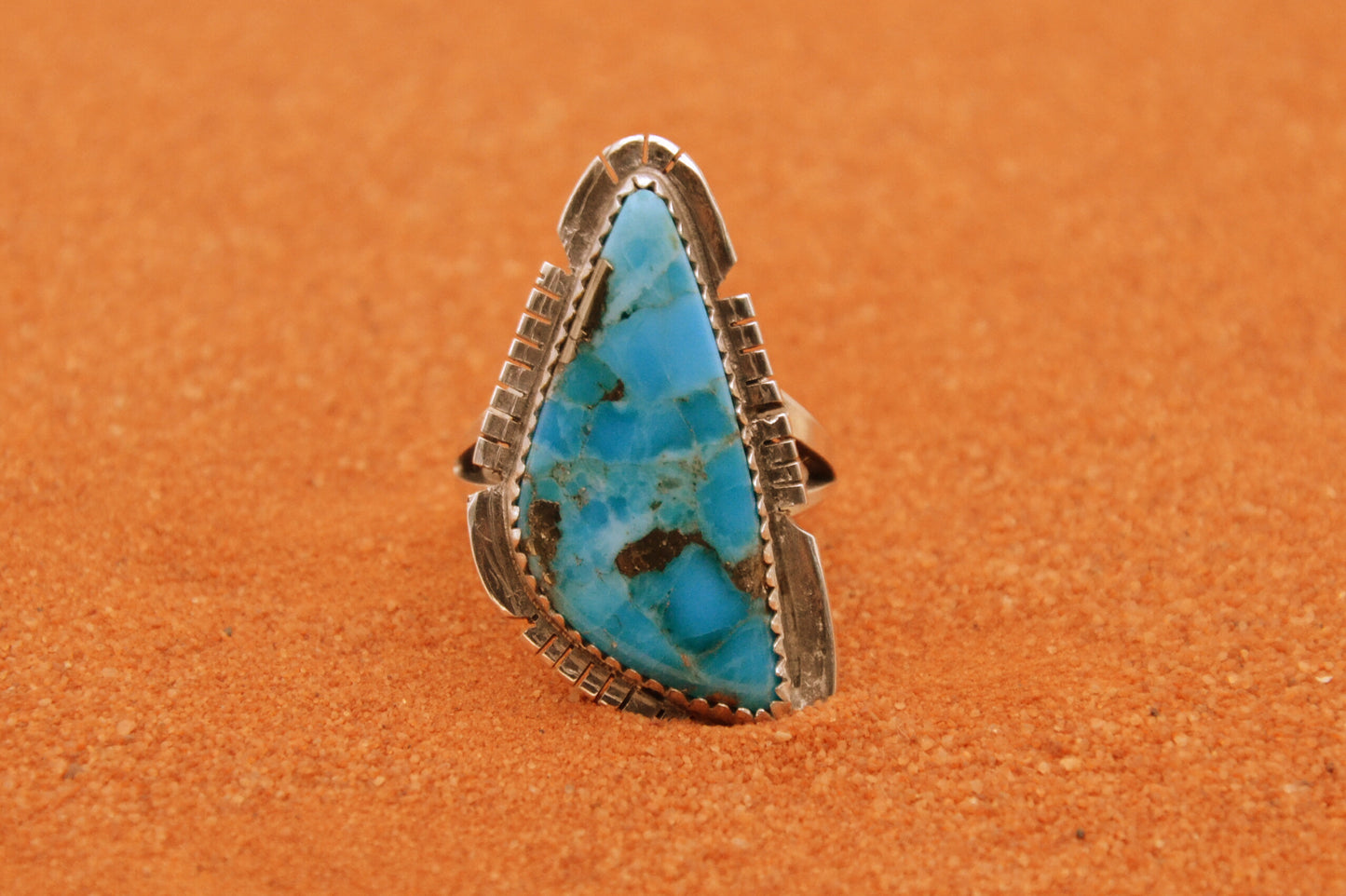 bague femme-turquoise mojave-argent 925/1000-style navajo-amerindien-idée cadeau-bijoux sud ouest-boheme