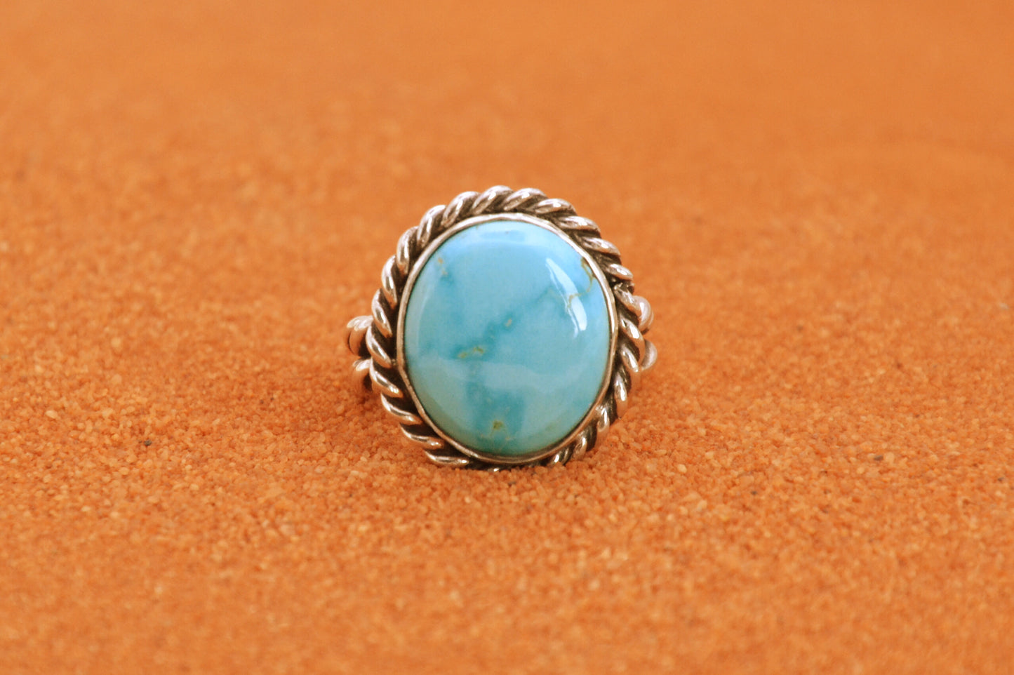 Bague turquoise-sierra blue-argent 925-pour femme-bijoux amerindiens-navajo-cadeau-unique-taille 52