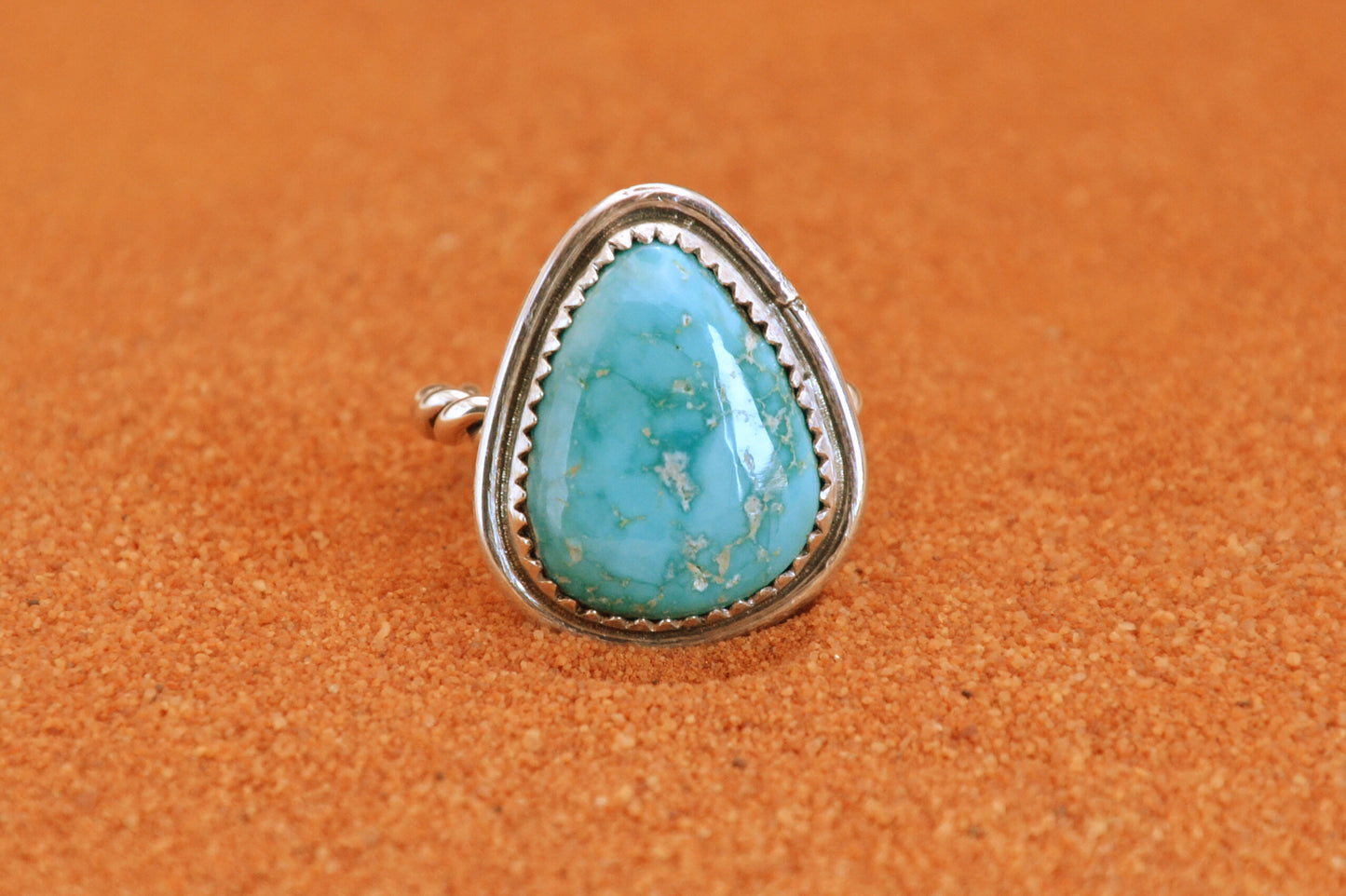 bague turquoise-sierra blue-bijoux amerindiens-femme-style navajo-cadeau-unique-artisanat