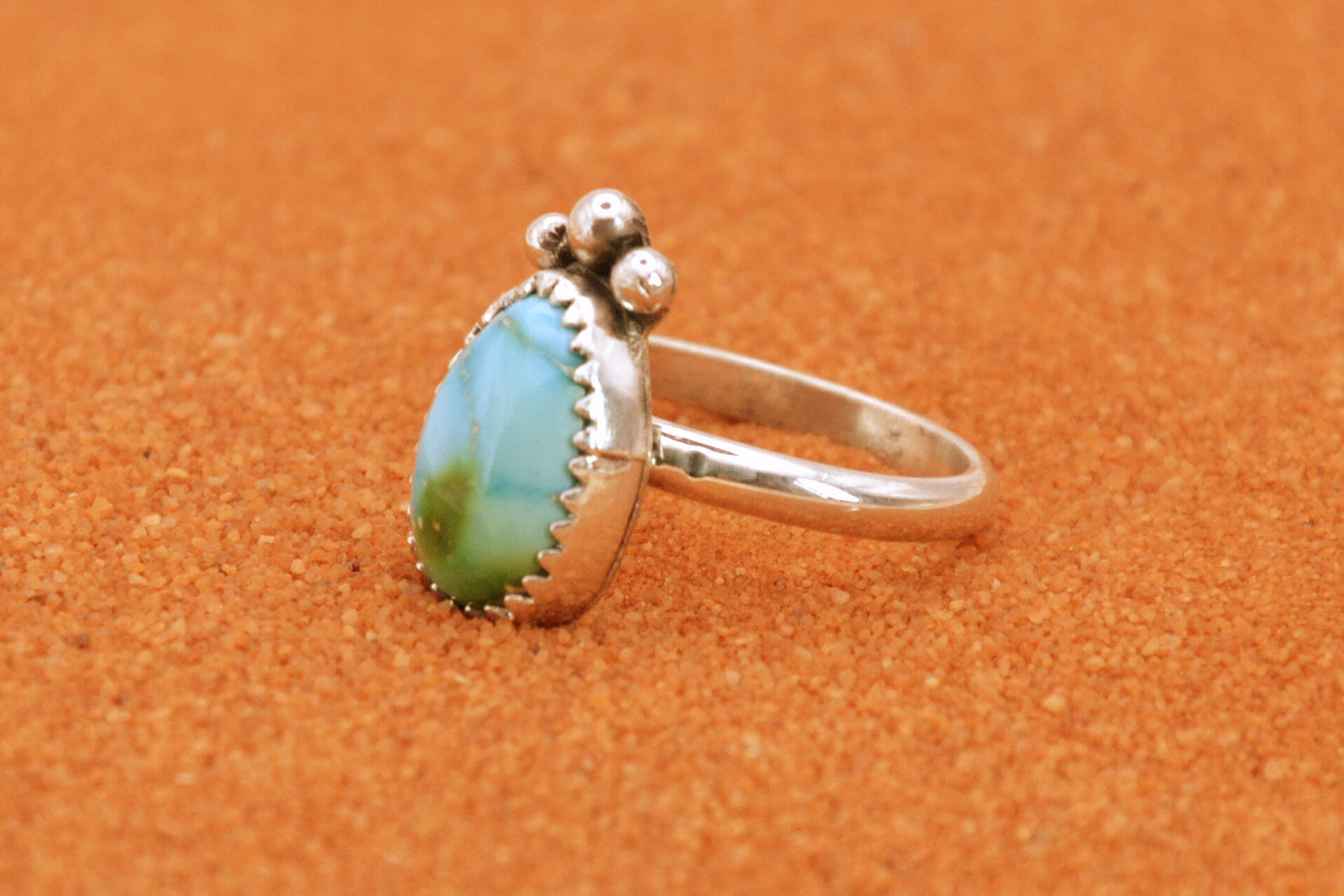 Bague turquoise sonora-argent 925-bijoux amerindiens-idee cadeau-pour femme-style navajo