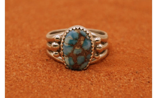 bague turquoise-golden hill-argent 925/1000-femme et homme-bijoux amerindiens-idée cadeau-style navajo