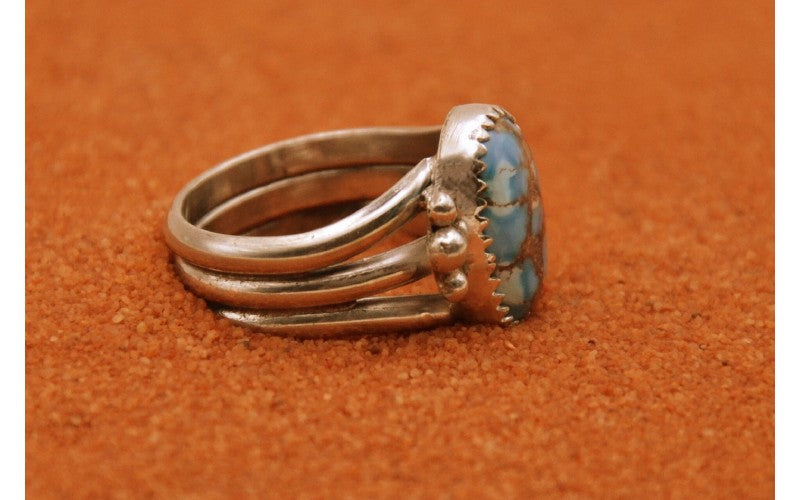 bague turquoise-golden hill-argent 925/1000-femme et homme-bijoux amerindiens-idée cadeau-style navajo