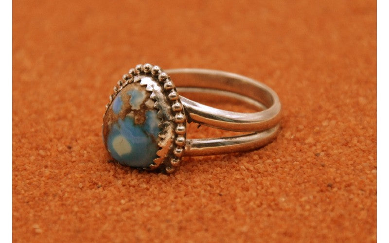 bague-turquoise golden hill-idée cadeau-argent 925/1000-bijoux amérindiens-style navajo-pour femme-boheme