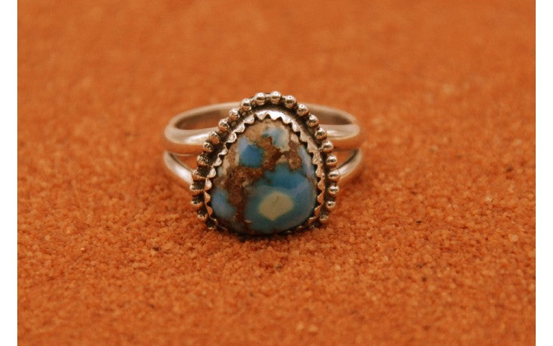 bague-turquoise golden hill-idée cadeau-argent 925/1000-bijoux amérindiens-style navajo-pour femme-boheme