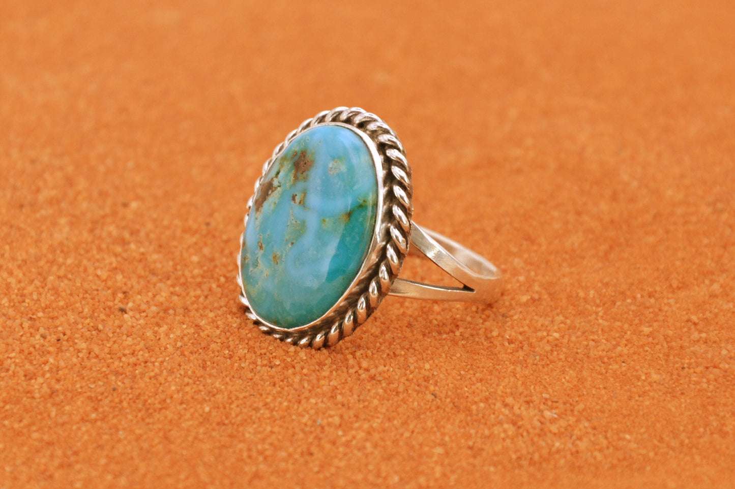 Bague femme et homme-turquoise sierra blue-argent 925-bijoux amerindiens-navajo-cadeau-boheme