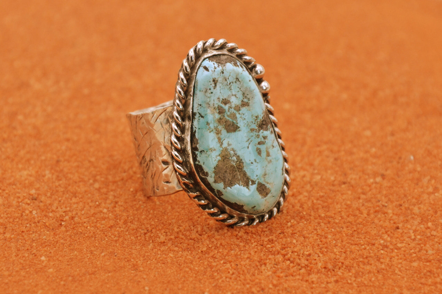 Bague homme-chevaliere-turquoise-argent 925/1000-style navajo-bijoux amerindiens-cadeau