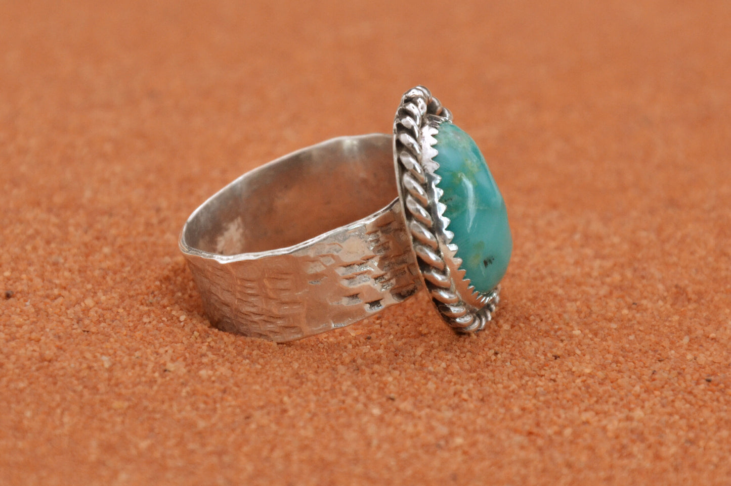 Bague turquoise-chevaliere-homme-femme-argent massif-navajo-bijoux amerindiens-cadeau-artisanat