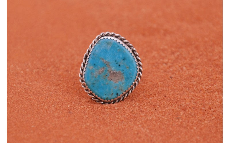 Bague homme-chevalière-turquoise kingman-argent 925/1000-idée cadeau-bijoux amérindiens-style navajo