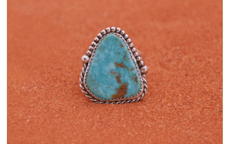 bague turquoise kingman-argent 925/1000-style navajo-cadeau-piece unique