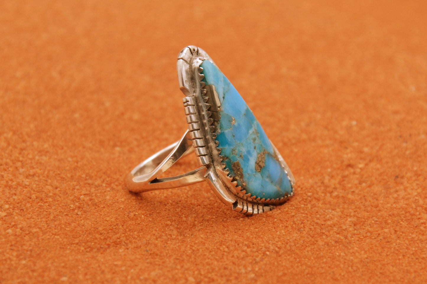 bague femme-turquoise mojave-argent 925/1000-style navajo-amerindien-idée cadeau-bijoux sud ouest-boheme