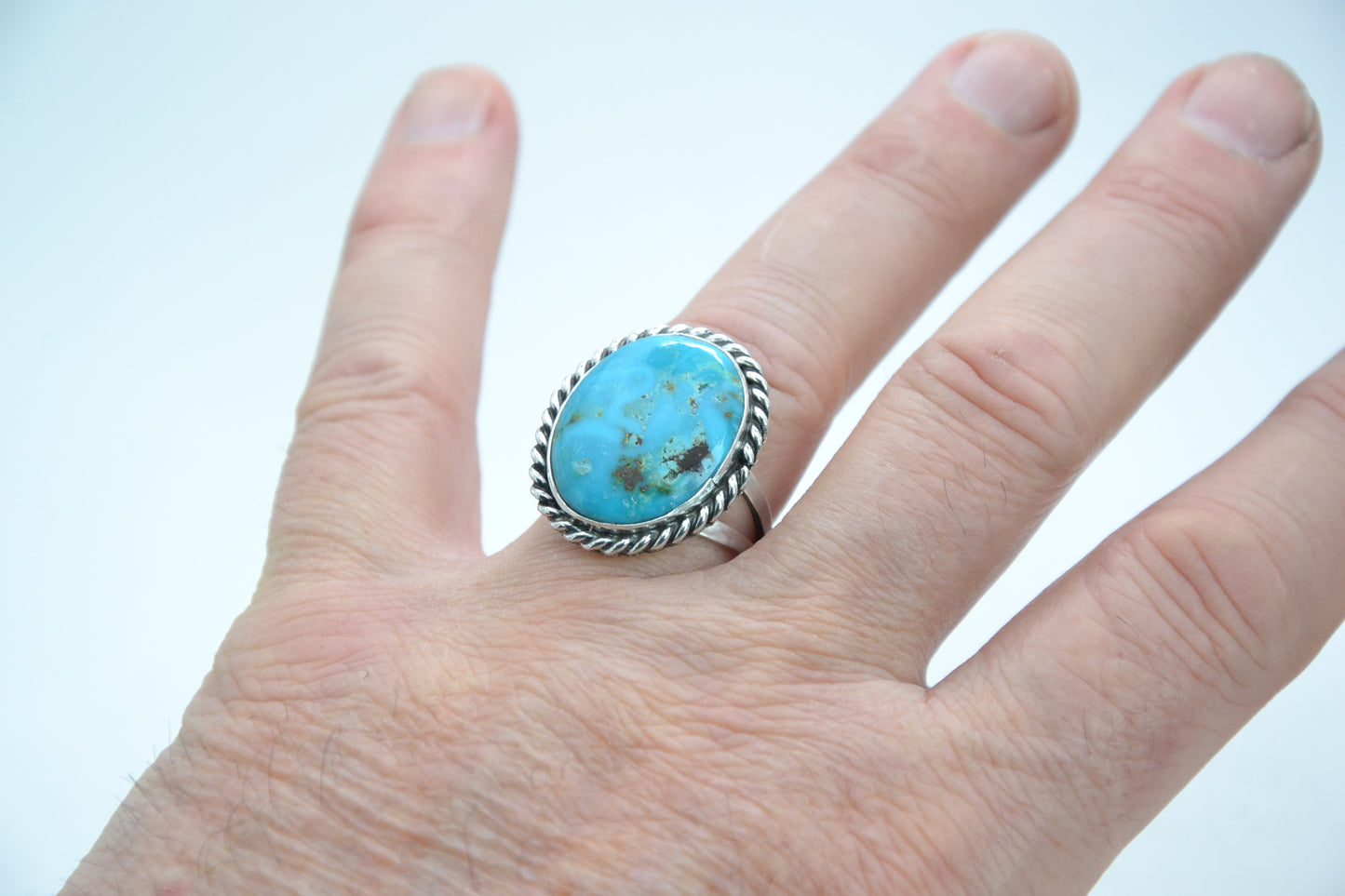 Bague femme et homme-turquoise sierra blue-argent 925-bijoux amerindiens-navajo-cadeau-boheme