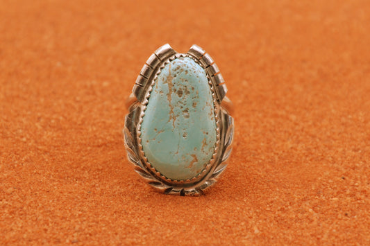 bague mixte-turquoise royston-argent 925/1000-idée cadeau-bijoux amerindiens-style navajo-artisanat