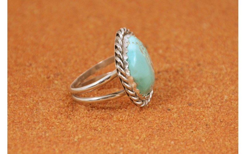 Bague argent-turquoise royston-bijoux amérindiens-mixte-pièce unique-idée cadeau-garanti-argent 925/1000-style navajo