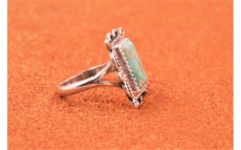 Bague turquoise royston-argent 925/1000-bijoux amerindiens-fait main-idée cadeau-pièce unique-style navajo