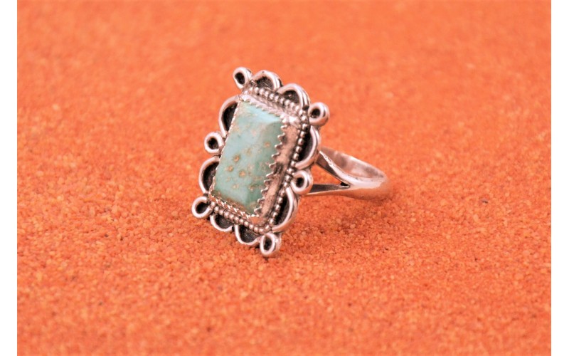 Bague turquoise royston-argent 925/1000-bijoux amerindiens-fait main-idée cadeau-pièce unique-style navajo