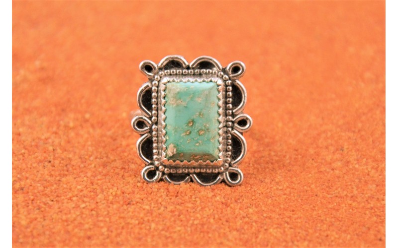 Bague turquoise royston-argent 925/1000-bijoux amerindiens-fait main-idée cadeau-pièce unique-style navajo