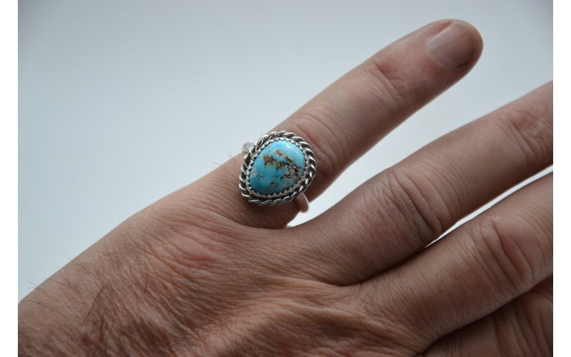 bague femme-turquoise sierra bella-nevada-argent 925/1000-idée cadeau-style navajo-bijoux amerindiens-ajustable