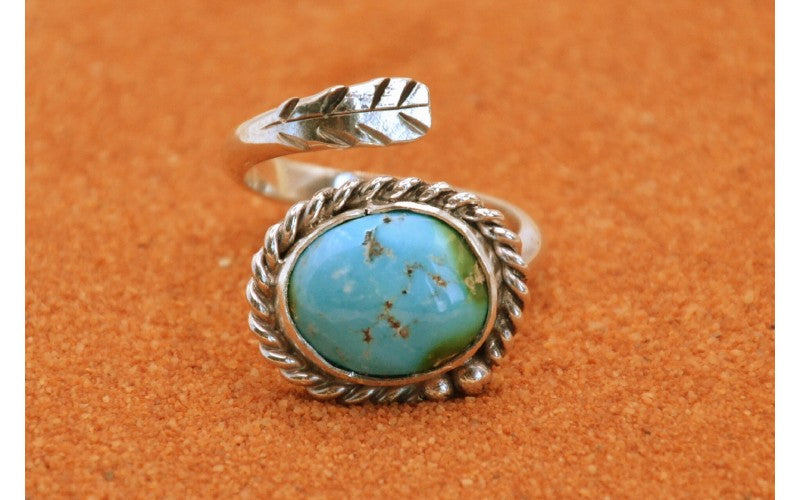 Bague turquoise sierra bella-argent 925/1000-réglable-bijoux amerindiens-style navajo-unique-garanti-pour femme