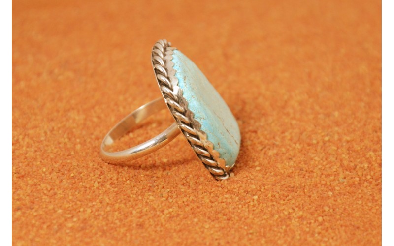 Bague turquoise sleeping beauty-argent 925/1000-bijoux amerindiens-artisanat-bohème-idée cadeau-style navajo