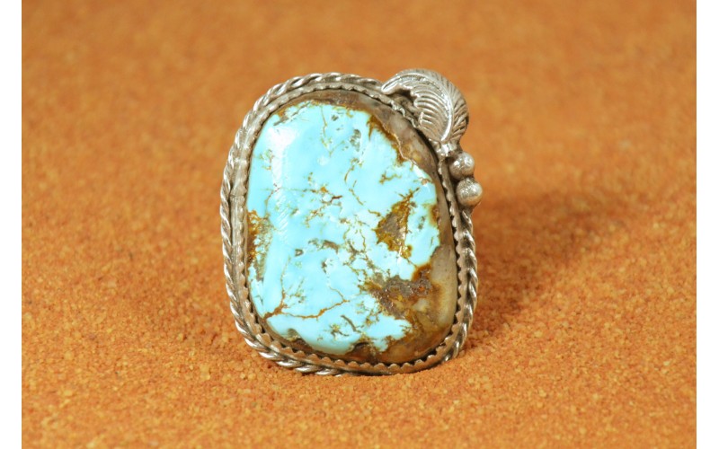 Bague turquoise-argent 925/1000-bijoux amérindiens-idéee cadeau-fait main-bohème-pièce unique