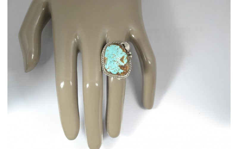 Bague turquoise-argent 925/1000-bijoux amérindiens-idéee cadeau-fait main-bohème-pièce unique