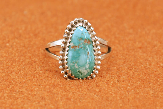 Bague femme-turquoise sierra blue-bijoux amerindiens-style navajo-cadeau-piece unique