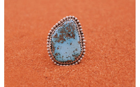 bague mixte-argent 925/1000-style navajo-idée cadeau-turquoise kingman-bijoux amerindiens