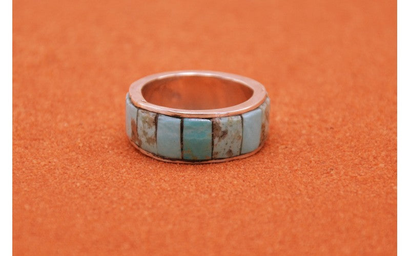 Bague turquoise kingman, argent 925/1000, fait main, bijoux amerindiens, cadeau, bague mixte, homme et femme