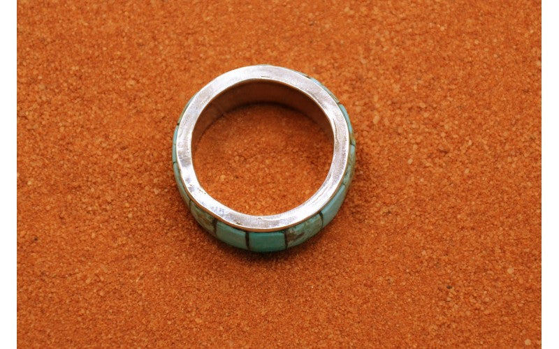 Bague turquoise kingman, argent 925/1000, fait main, bijoux amerindiens, cadeau, bague mixte, homme et femme