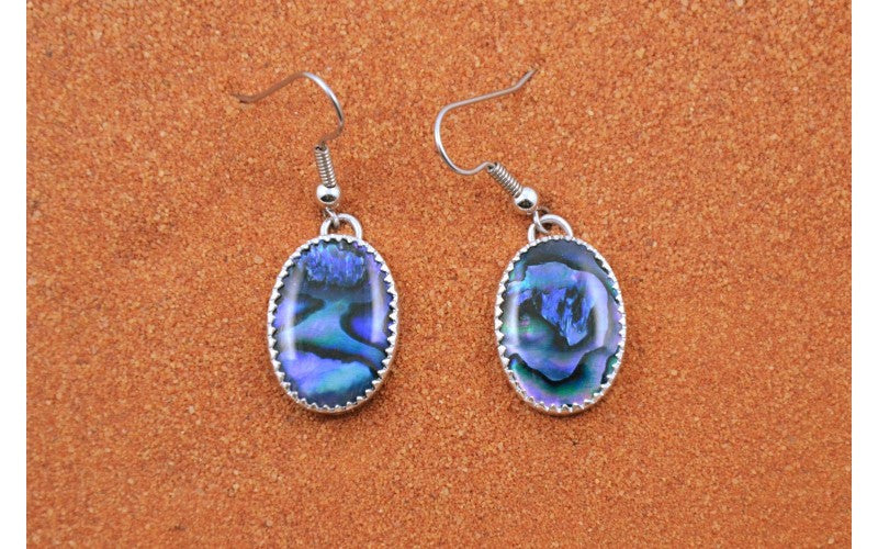 Boucles d'oreilles-abalone-coquillage-style navajo-argent 925-bijoux amerindiens-cadeau-femme-artisanat