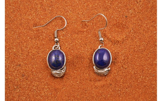 Boucles d'oreilles-lapis lazuli-argent 925-style navajo-bijoux amerindiens-cadeau-pour femme