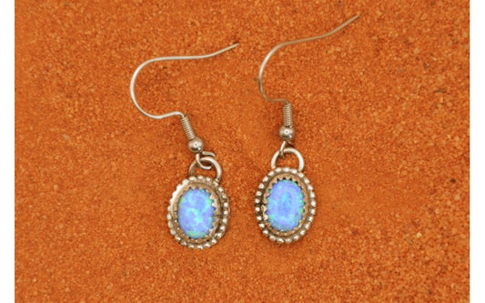 Boucles d'oreilles-opale-argent 925-style navajo-bijoux amerindiens-artisanat-femme-cadeau