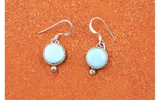 Boucles d'oreilles-turquoise-argent 925-style navajo-bijux amerindiens-artisanat-cadeau