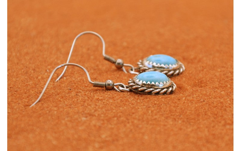 Boucles d'oreilles-turquoise-argent 925-style navajo-bijoux amerindiens-cadeau-pour femme