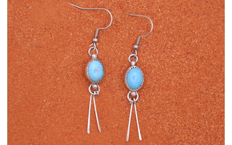 Turquoise earrings - 925/1000 silver - gift idea - Native American jewelry - Navajo - bohemian - crafts