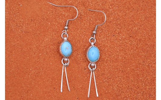 Boucles d'oreilles turquoise-argent 925/1000-idée cadeau-bijoux amerindiens-navajo-boheme-artisanat