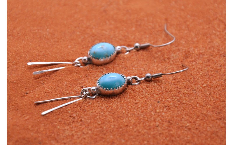 Turquoise earrings - 925/1000 silver - gift idea - Native American jewelry - Navajo - bohemian - crafts