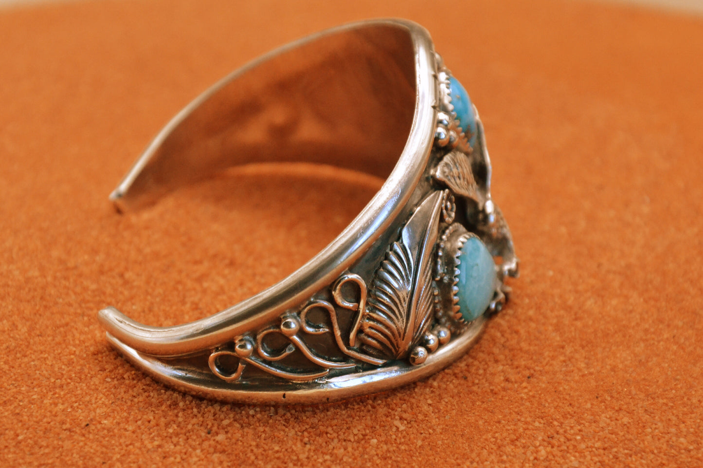 Bracelet aigle-turquoise sierra blue-bijoux amerindien-style navajo-argent massif-pour homme-cadeau