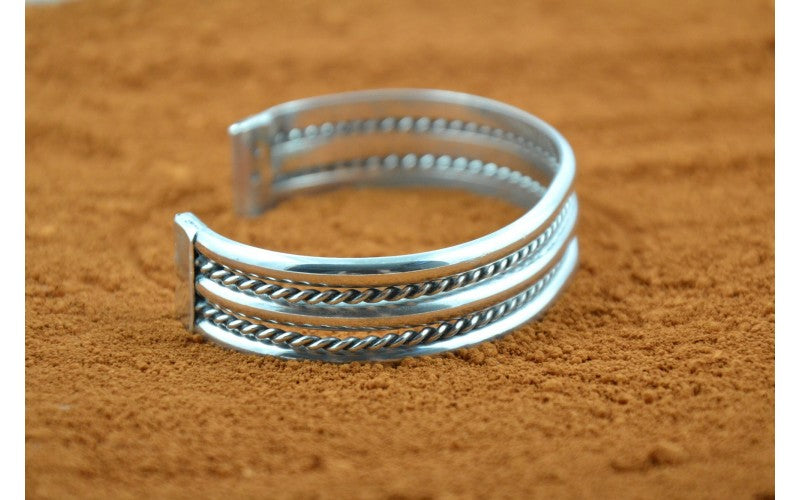 Bracelet amérindien-bracelet homme et femme-argent 925/1000-fait main-style navajo-pièce unique-garanti-bijoux amerindiens